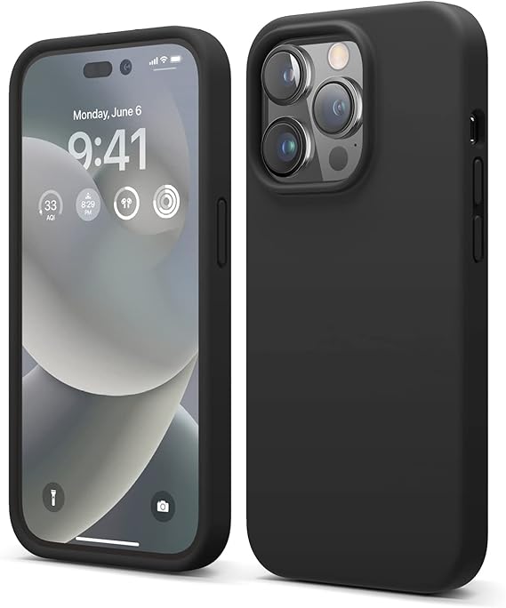 Compatible with iPhone 14 Pro Case, Liquid Silicone Case, Full Body Protective Cover, Shockproof, Slim Phone Case, Anti-Scratch Soft Microfiber Lining, 6.1 inch