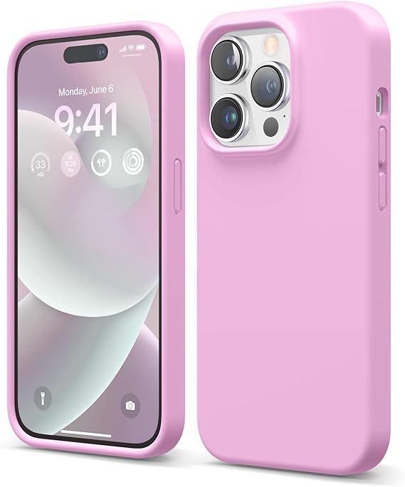 Compatible with iPhone 14 Pro Case, Liquid Silicone Case, Full Body Protective Cover, Shockproof, Slim Phone Case, Anti-Scratch Soft Microfiber Lining, 6.1 inch