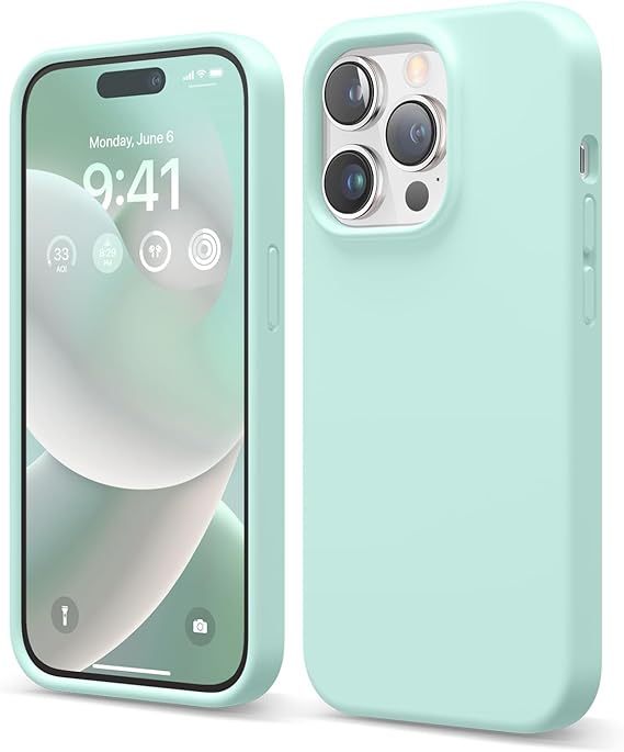 Compatible with iPhone 14 Pro Case, Liquid Silicone Case, Full Body Protective Cover, Shockproof, Slim Phone Case, Anti-Scratch Soft Microfiber Lining, 6.1 inch