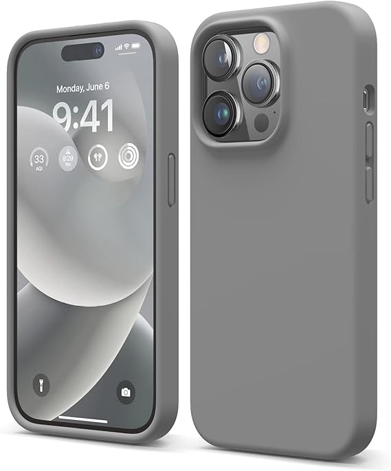 Compatible with iPhone 14 Pro Case, Liquid Silicone Case, Full Body Protective Cover, Shockproof, Slim Phone Case, Anti-Scratch Soft Microfiber Lining, 6.1 inch