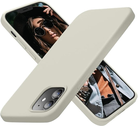 Cordking Designed for iPhone 12 Case, Designed for iPhone 12 Pro Case, Silicone Shockproof Phone Case with [Soft Anti-Scratch Microfiber Lining] 6.1 inch, Stone
