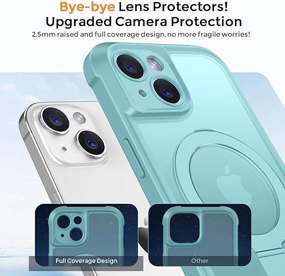 Compatible with Magsafe] Military Drop Shockproof Translucent Matte Phone Case Cover 6.1",Brown
