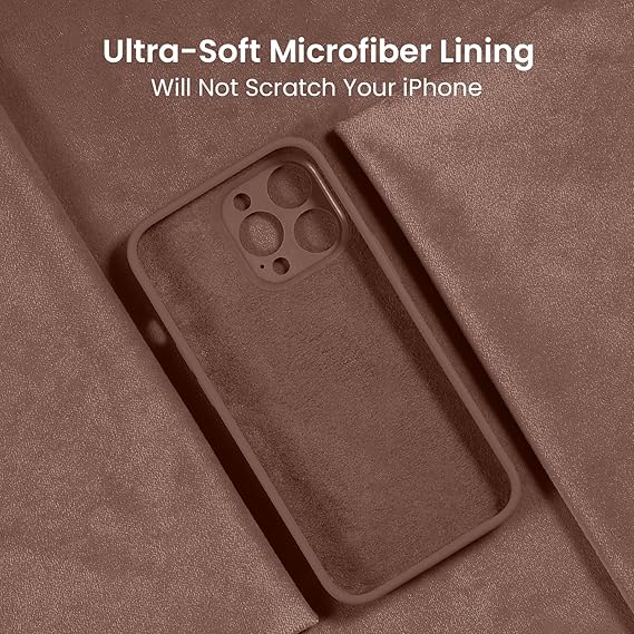 Silicone Upgraded [Camera Protection] Phone Case with [2 Screen Protectors], Soft Anti-Scratch Microfiber Lining Inside, 6.1 inch, Light Brown